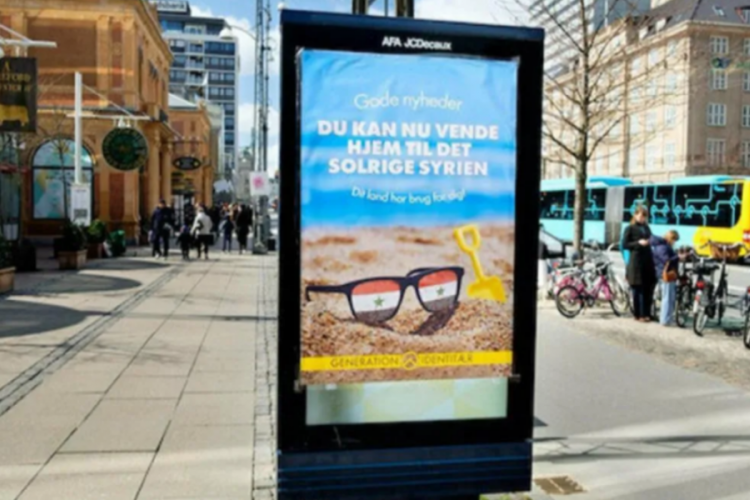 Danimarka'da Suriyelilere yönelik afiş