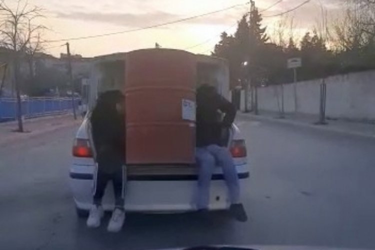Tehlikeli taşımacılık cep telefonu kamerasına yansıdı
