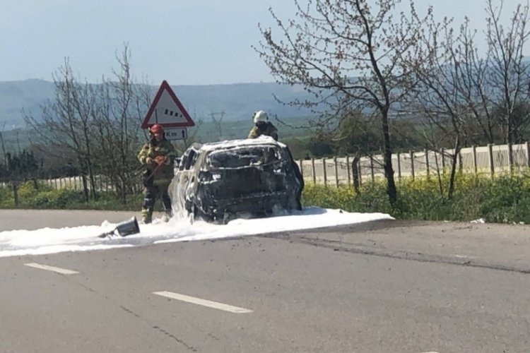 Bursa'da seyir halindeyken alev alev yandı