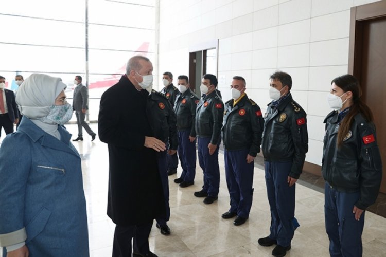 Cumhurbaşkanı Erdoğan pilotlarla bir araya geldi