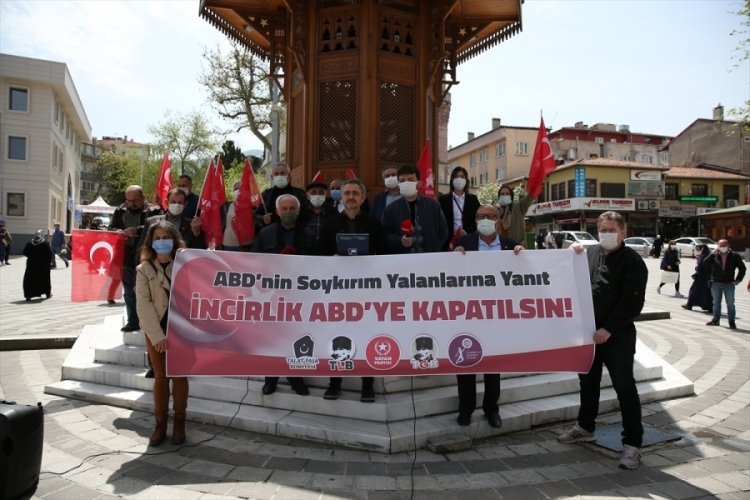 Bursa'da ABD Başkanı Biden'ın 1915 olaylarını "soykırım" olarak nitelemesini protesto ettiler