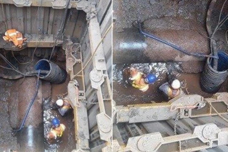 300 tonluk yağ k&uuml;tlesi şehir kanalizasyonunu tıkadı!