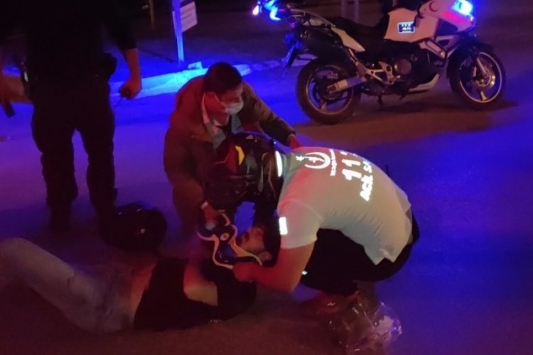 Polis otosuyla kurye &ccedil;arpıştı
