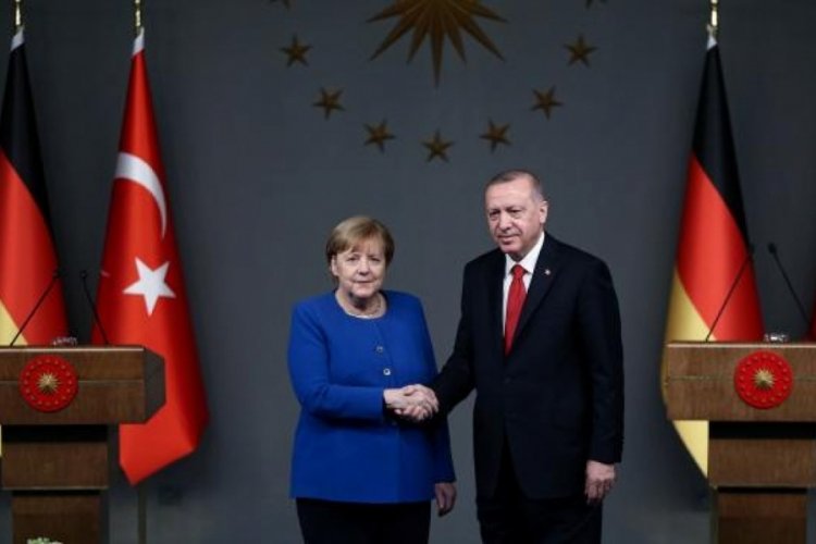 Cumhurbaşkanı Erdoğan Almanya Başbakanı Merkel ile g&ouml;r&uuml;şt&uuml;
