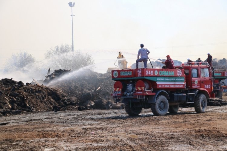 Biyok&uuml;tle enerji santralinde &ccedil;ıkan yangın kontrol altına alındı