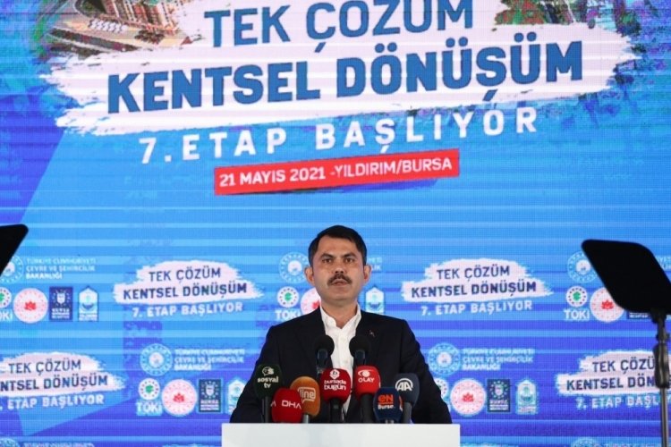 Bakan Kurum Bursa'da kentsel dönüşüm yıkım töreninde konuştu