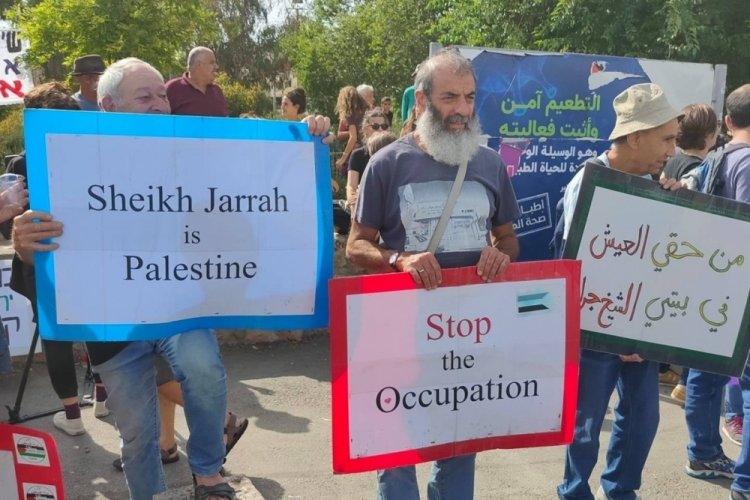 Arap ve Yahudilerden Şeyh Cerrah'ta Filistinli ailelere destek protestosu
