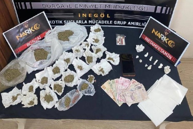 Bursa İneg&ouml;l'de uyuşturucu ş&uuml;phelisi 3 kişi g&ouml;zaltına alındı