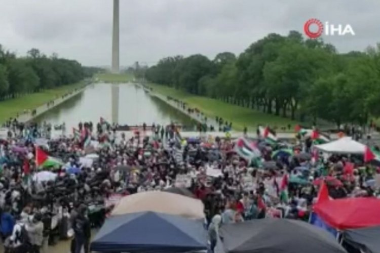 ABD'de binlerce kişiden Filistin'e destek g&ouml;sterisi