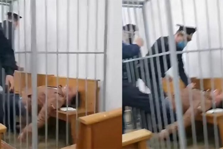Tutuklu mahkum, duruşma sırasında boğazını kesti!