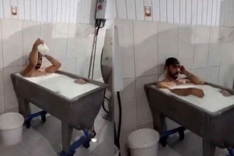 S&uuml;t kazanında banyo yapmıştı! Rezaleti b&ouml;yle savundu