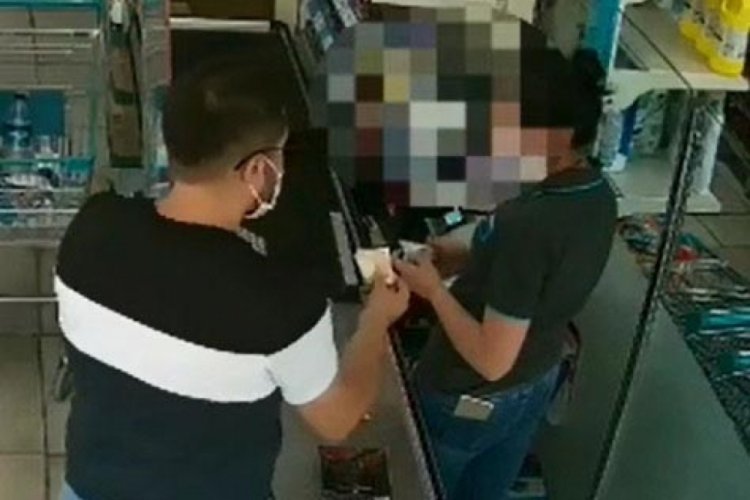 Kasiyeri dolandıran ş&uuml;pheliyi g&uuml;venlik kamerası g&ouml;r&uuml;nt&uuml;leri yakalattı