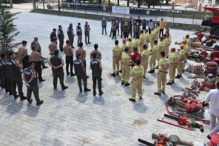 Bursa'da Mustafakemalpaşa'da ekipler yangın riskine hazır