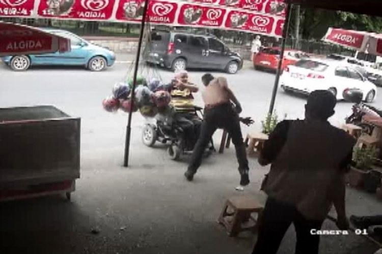 Engelli vatandaşı darp eden 24 su&ccedil; kaydı bulunan ş&uuml;pheli serbest