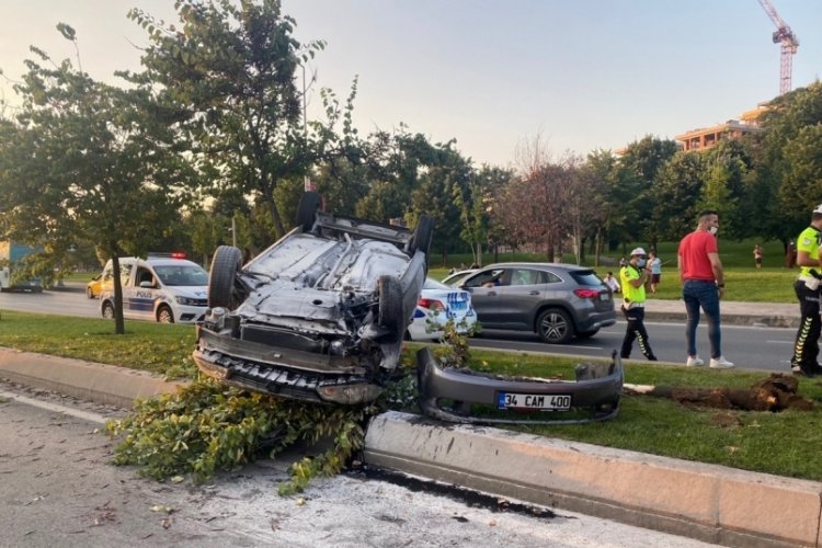 Sahil yolunda feci kaza
