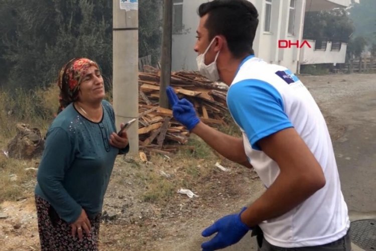 Manavgat'taki yangında inanılmaz anlar: Can var abla can