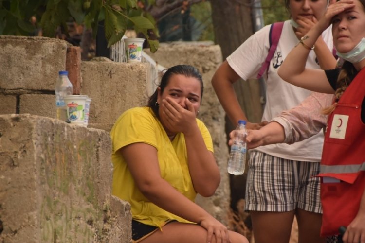 Rüzgarla yön değiştiren alevler Bodrum'un Mazı Mahallesini yaktı
