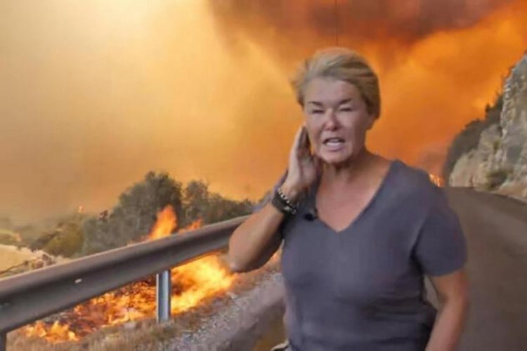 Sky News muhabiri alevlerin i&ccedil;ine dalıp haber yaptı