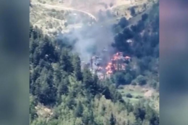 Artvin'in Yusufeli ilçesinde yangın paniği