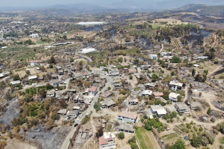 Manavgat 9 gün süren yangın gökyüzünden görüntülendi