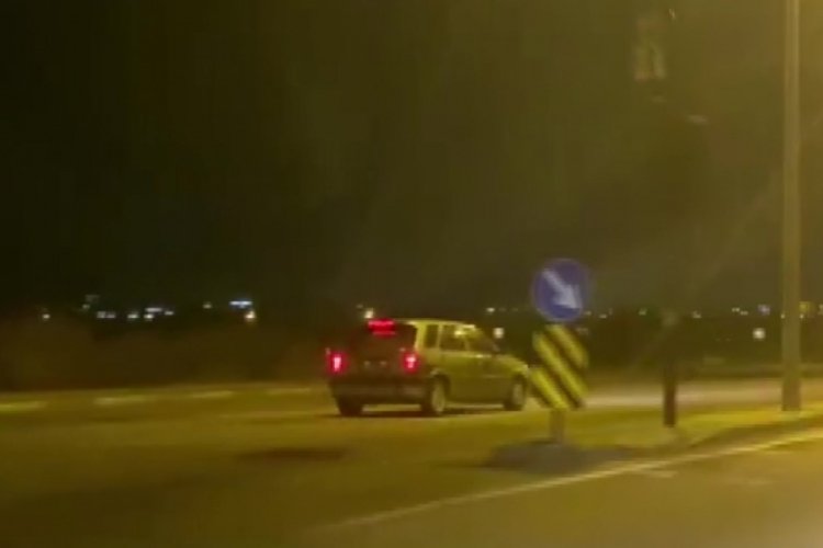 Bursa'da boş yolda kilometrelerce ters şeritten gitti!