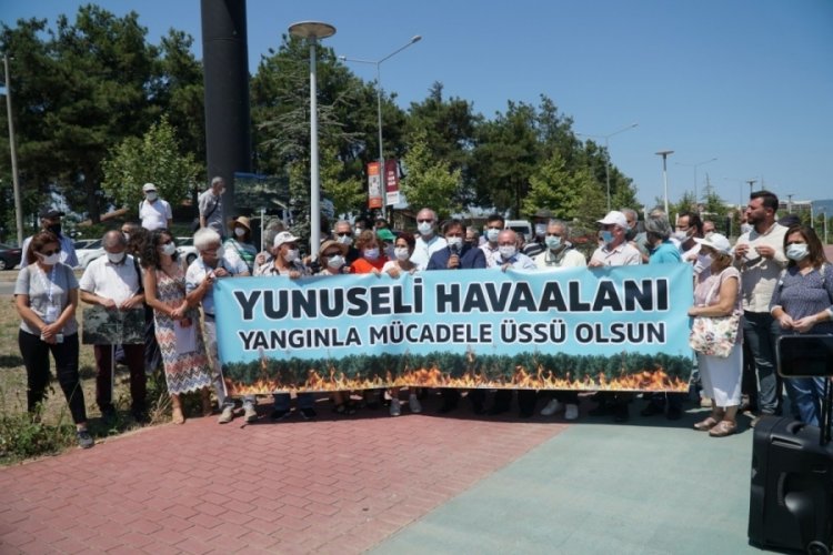 Bursa'daki sivil toplum &ouml;rg&uuml;tleri harekete ge&ccedil;ti! "Yunuseli Havalimanı yangın m&uuml;dahale &uuml;ss&uuml; olsun"