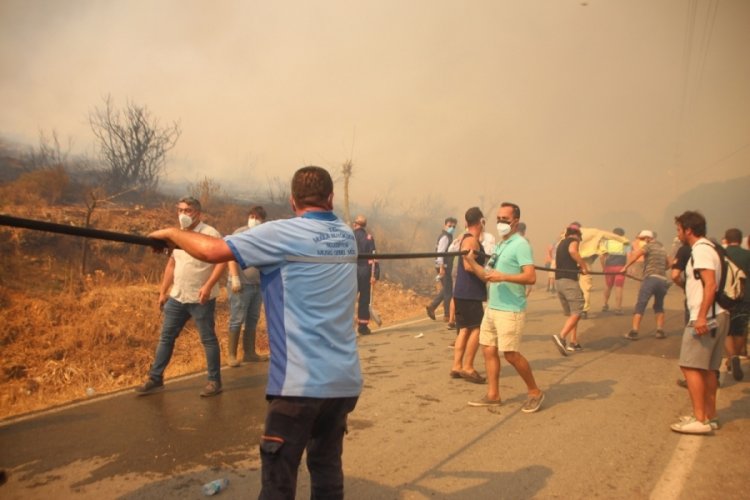 Yangınlarla m&uuml;cadelede son durum: Bodrum'da yangın devam ediyor