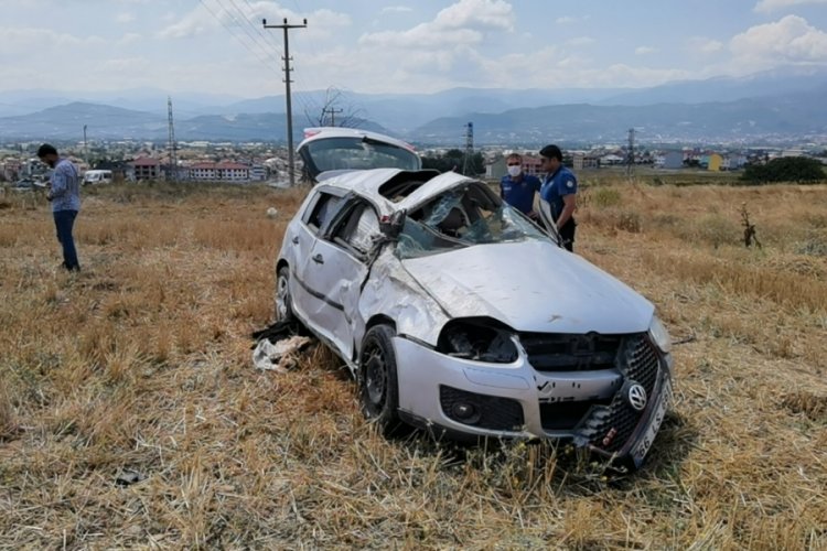 Bursa'da otomobil takla attı! 1 &ouml;l&uuml;, 1 yaralı