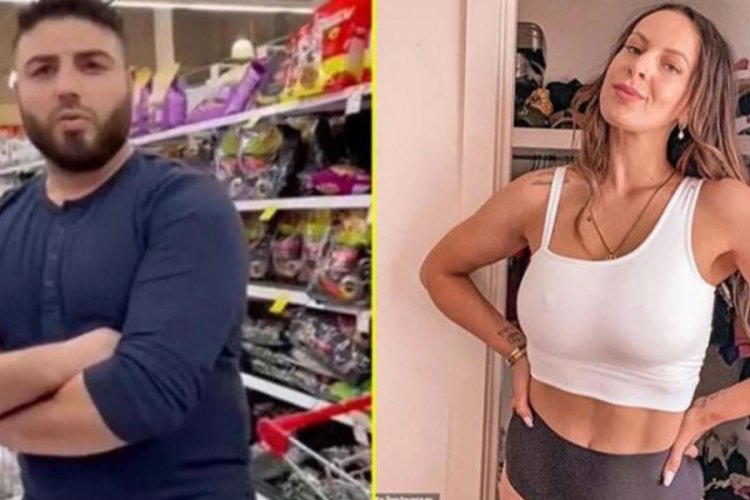 S&uuml;permarkette &ouml;p&uuml;şen kadınlar bir adamın saldırısına uğradı