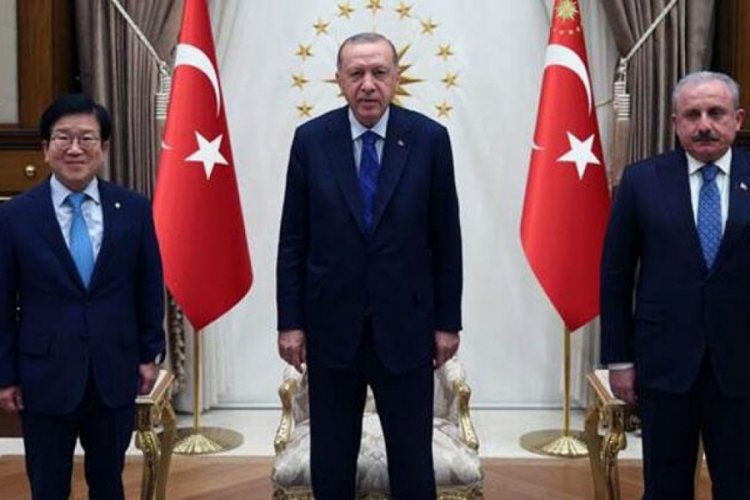 Cumhurbaşkanı Erdoğan, G&uuml;ney Kore Meclis Başkanı'nı kabul etti