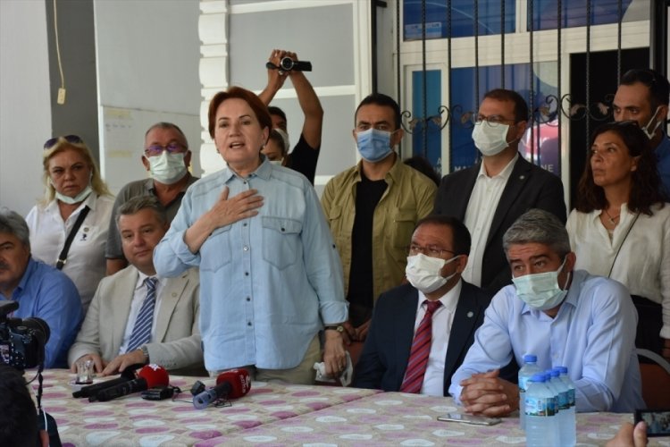 İYİ Parti Genel Başkanı Akşener, Marmaris'te yangınlardan b&ouml;lgesini ziyaret etti
