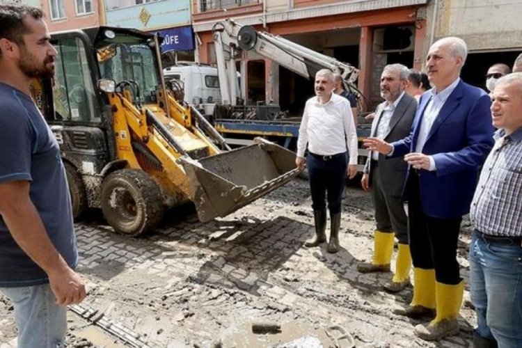 Başkanvekili Kurtulmuş, selden etkilenen b&ouml;lgelerde incelemelerde bulundu