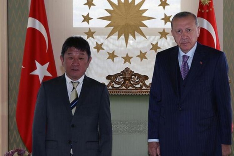 Cumhurbaşkanı Erdoğan, Japonya Dışişleri Bakanı Motegi ile g&ouml;r&uuml;şt&uuml;