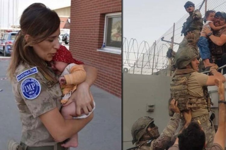 Afganistan'da annesinden ayrı d&uuml;şen Hadiya bebeğe T&uuml;rk askerinden şefkat