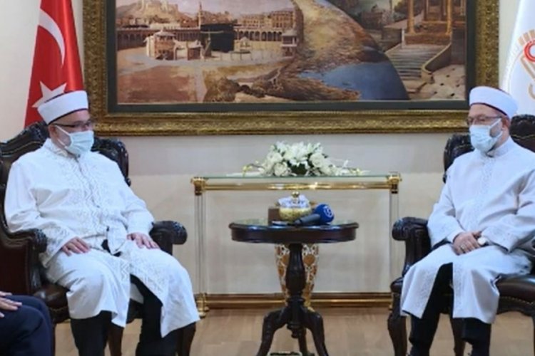 Diyanet İşleri Başkanı Erbaş, KKTC Din İşleri Başkanı &Uuml;nsal'ı konuk etti