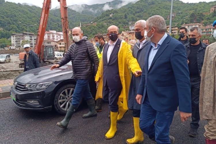 KKTC Cumhurbaşkanı Tatar, sel b&ouml;lgesini ziyaret etti
