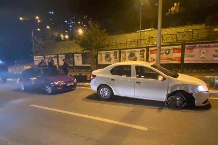 K&ouml;peğe &ccedil;arpmamak i&ccedil;in otomobile &ccedil;arptı