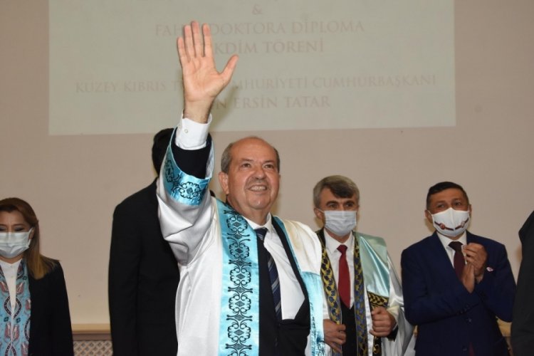 KKTC Cumhurbaşkanı Ersin Tatar'a, 'fahri doktora' unvanı