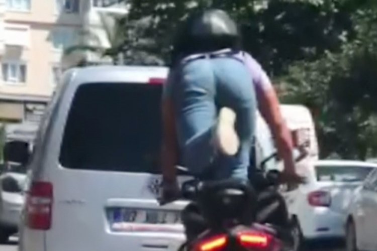 Antalya'da motosiklet sürücüsüne 1483 lira ceza!