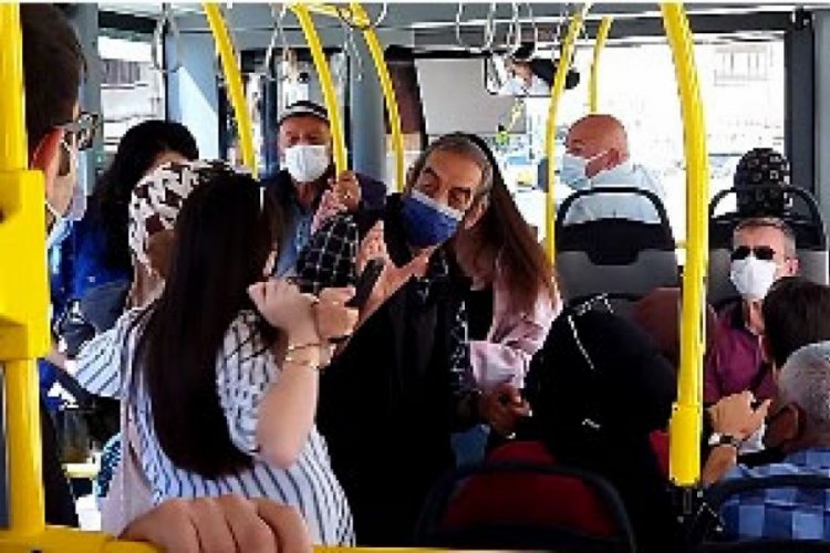 Sivas'ta halk otobüsünde 'maske' kavgası!