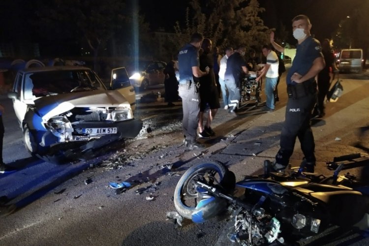 Otomobil ile motosiklet &ccedil;arpıştı: 1 ağır yaralı