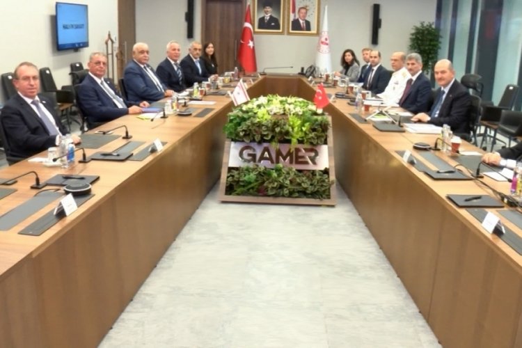 İ&ccedil;işleri Bakanı Soylu, KKTC'li mevkidaşı Evren ile g&ouml;r&uuml;şt&uuml;&nbsp;