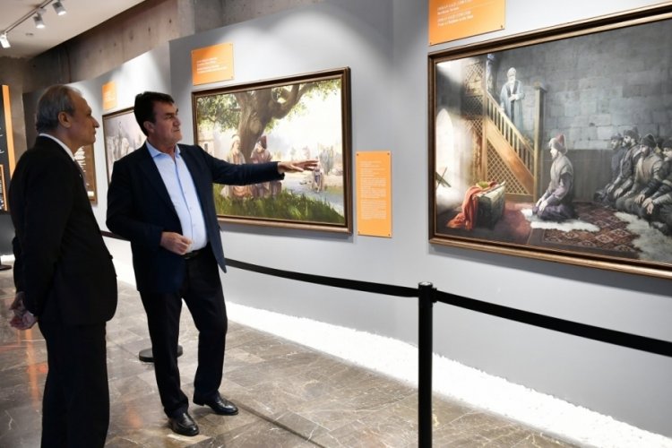 Bursa Osmangazi Belediye Başkanı D&uuml;ndar, Kaymakam Partal'ı Fetih M&uuml;zesi'nde ağırladı