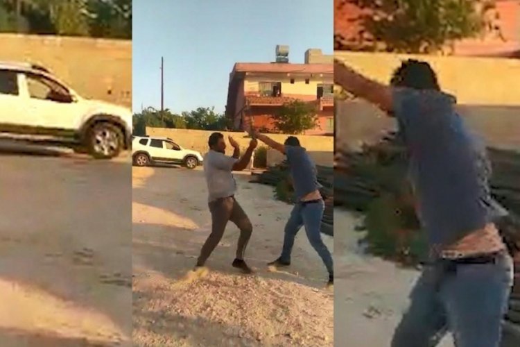 Şanlıurfa'da kuzenlerin sopalı kavgası kamerada
