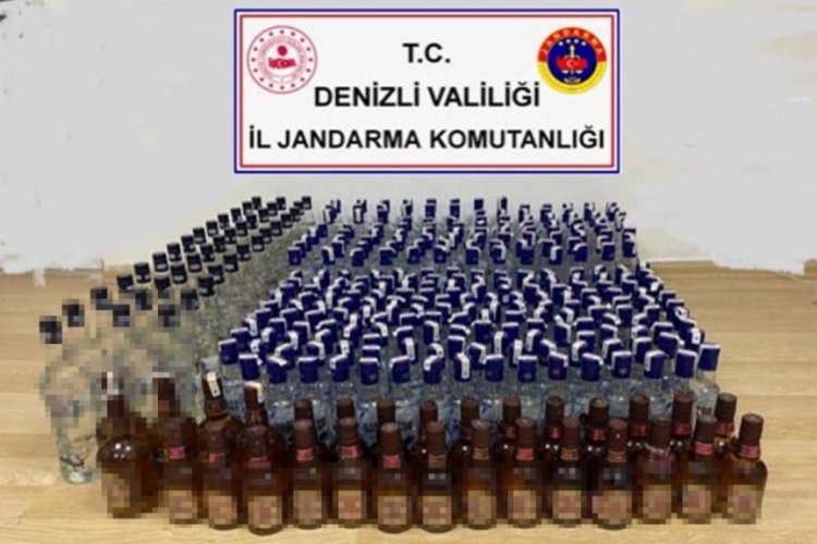 Denizli Pamukkale'de 338 şişe sahte i&ccedil;ki ele ge&ccedil;irildi