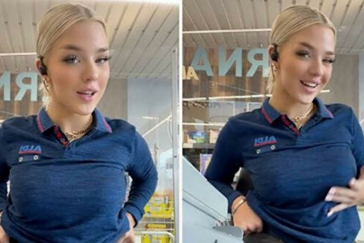 Almanya'da Elaine Victoria, 'Dünyanın en güzel süpermarket çalışanı' ilan edildi!