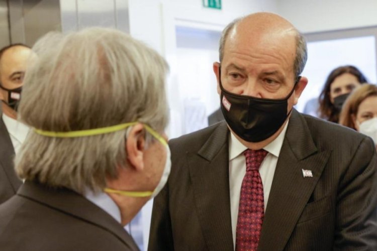 KKTC Cumhurbaşkanı Tatar ve BM Genel Sekreteri Guterres bir araya geldi