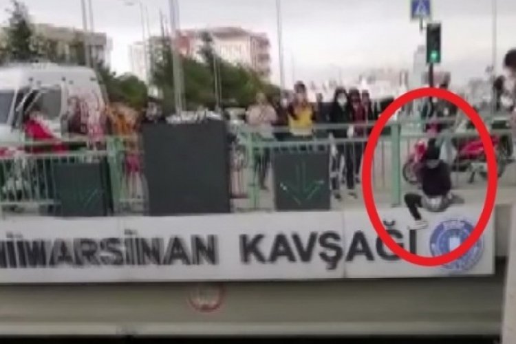Bursa'da k&ouml;pr&uuml;den atlamak isteyen gen&ccedil; kız son anda kurtarıldı