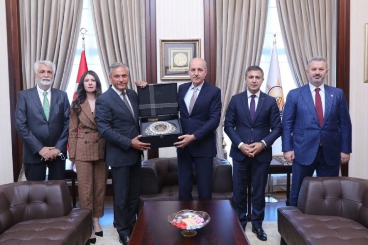 Numan Kurtulmuş T&Uuml;RSAB heyeti ile g&ouml;r&uuml;şt&uuml;