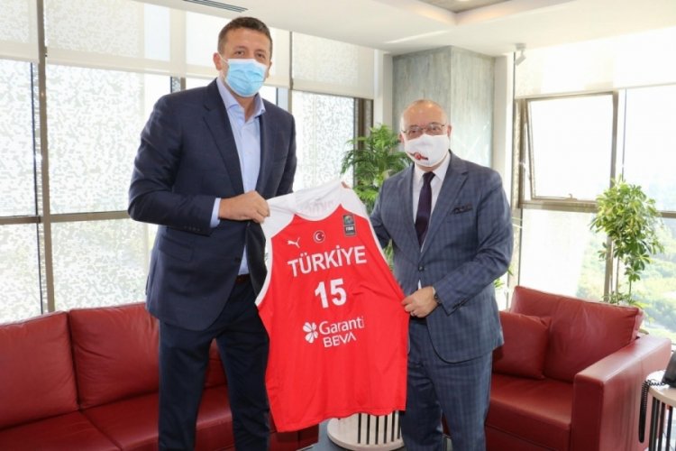 TBF Başkanı Hidayet T&uuml;rkoğlu'ndan Cengiz Erg&uuml;n'e ziyaret